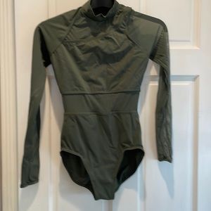 Green dance costume leotard adult small